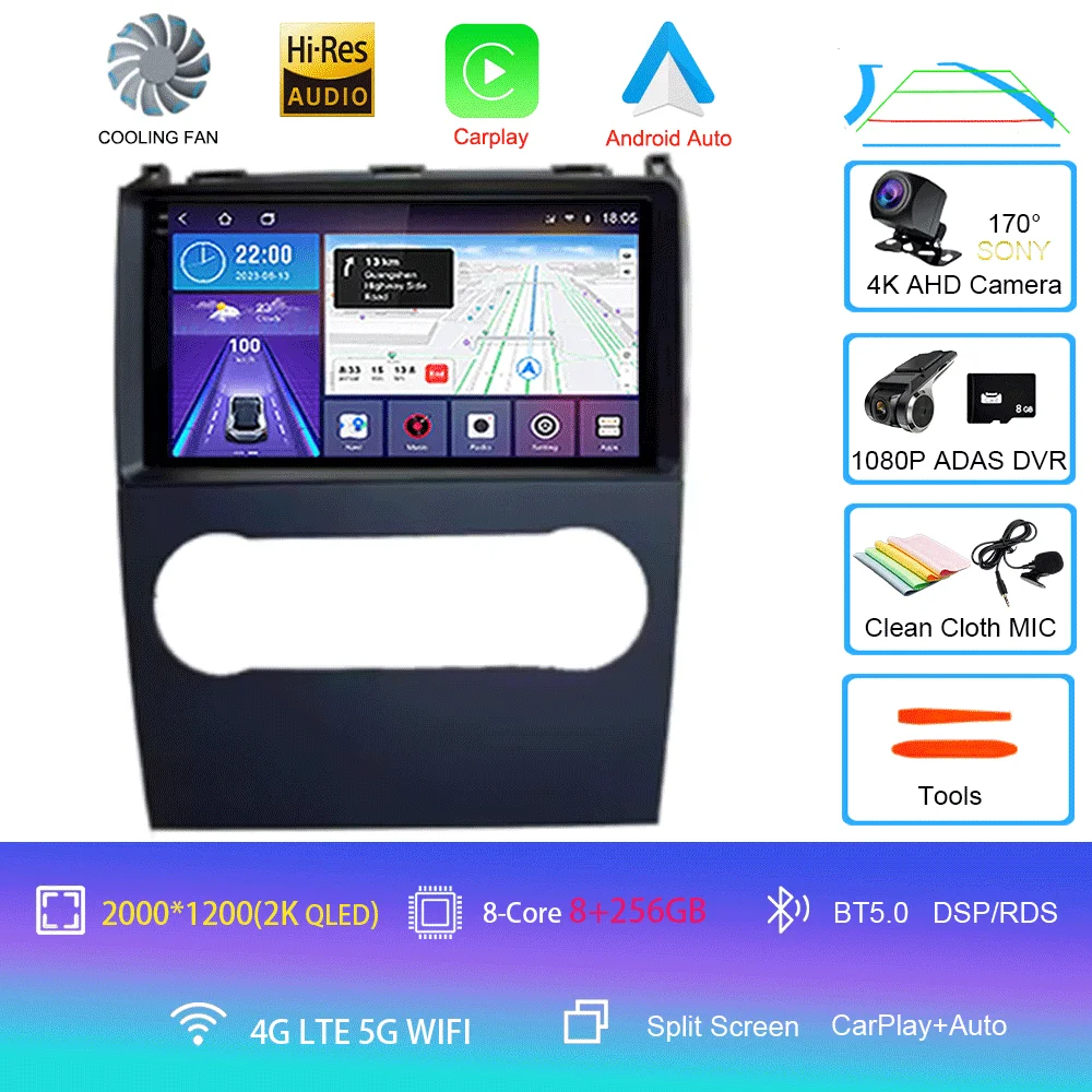 Voor Mercedes Benz B200 EEN B Klasse W169 A160 A180 A200 A220 2009-2012 Android 15 GPS Autoradio multimedia Head unit BT Radio 4G