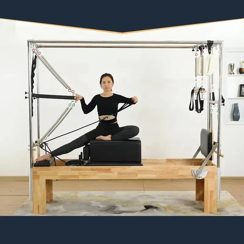 YTYIN Pilates Reformer Full Tower 3 In 1 Pilates Equipment Set Reformer Imported Oak Wood Flexible Body Multifunction Pilates Re