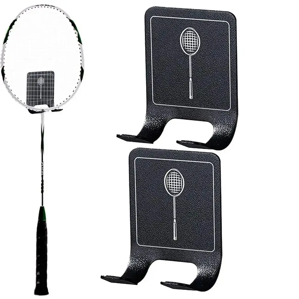 Wall Mounted Tennis Racket Wall Rack Self-adhesive Aluminum Alloy Badminton Rackets Holder Durable Punch-Free Rackets Wall Hook