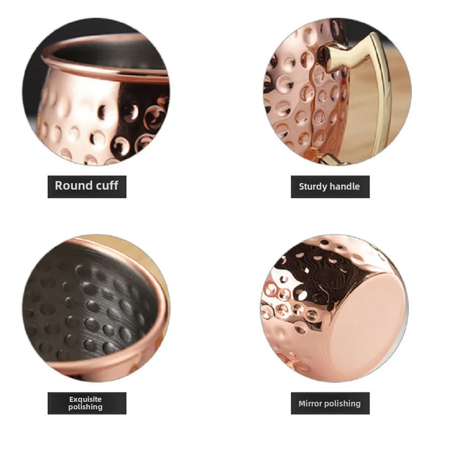 Copa de cóctel de bronce, copa de vino con punta de martillo de acero inoxidable