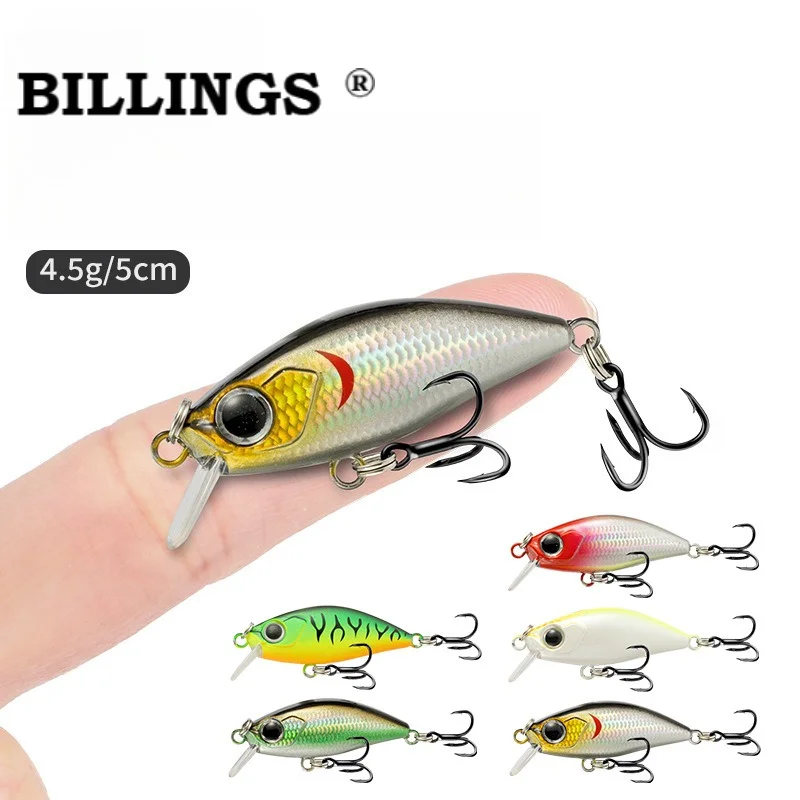 BILLINGS 1pcs Sinking Micro-Lure 5cm 4.5g Long-Cast Slow-Sinking Full-Water-Column Lure or Stream Fishing and Black Bass