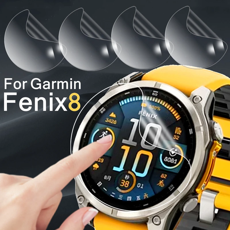 3/12Pcs Protective Film For Garmin Watch Fenix 8 43MM 47MM 51MM Soft Anti scratch Full Coverage HD Screen Protector For Fenix8