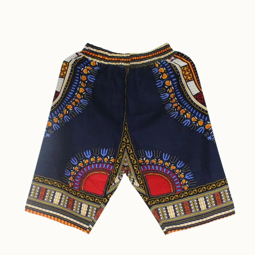 Unisex Colorful And Comfy: 100% Cotton African Dashiki Short Pants For Casual And Stylish Wear Traditional Print