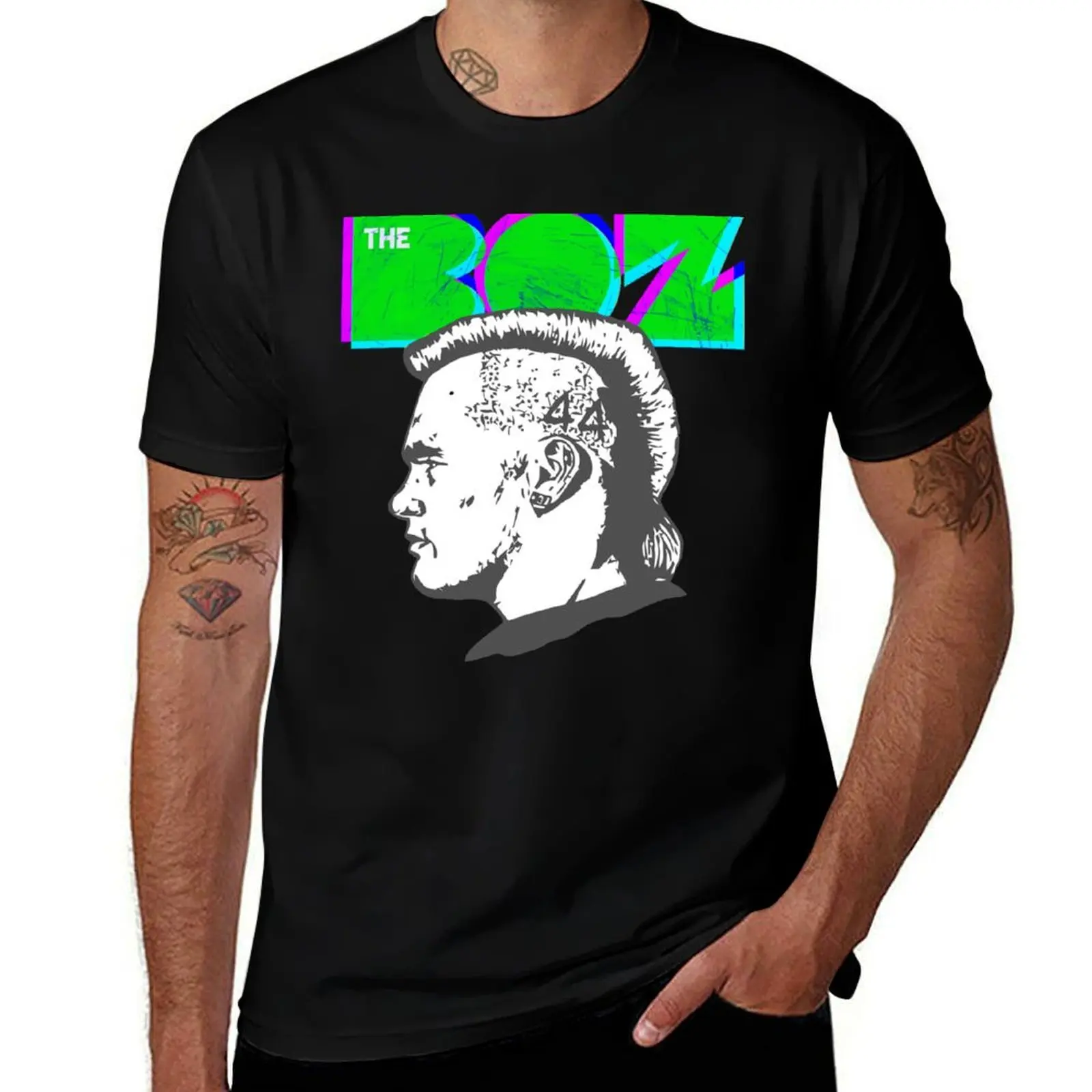 

Brian Bosworth The BOZ T-Shirt Vintage Print Crew Neck Tee