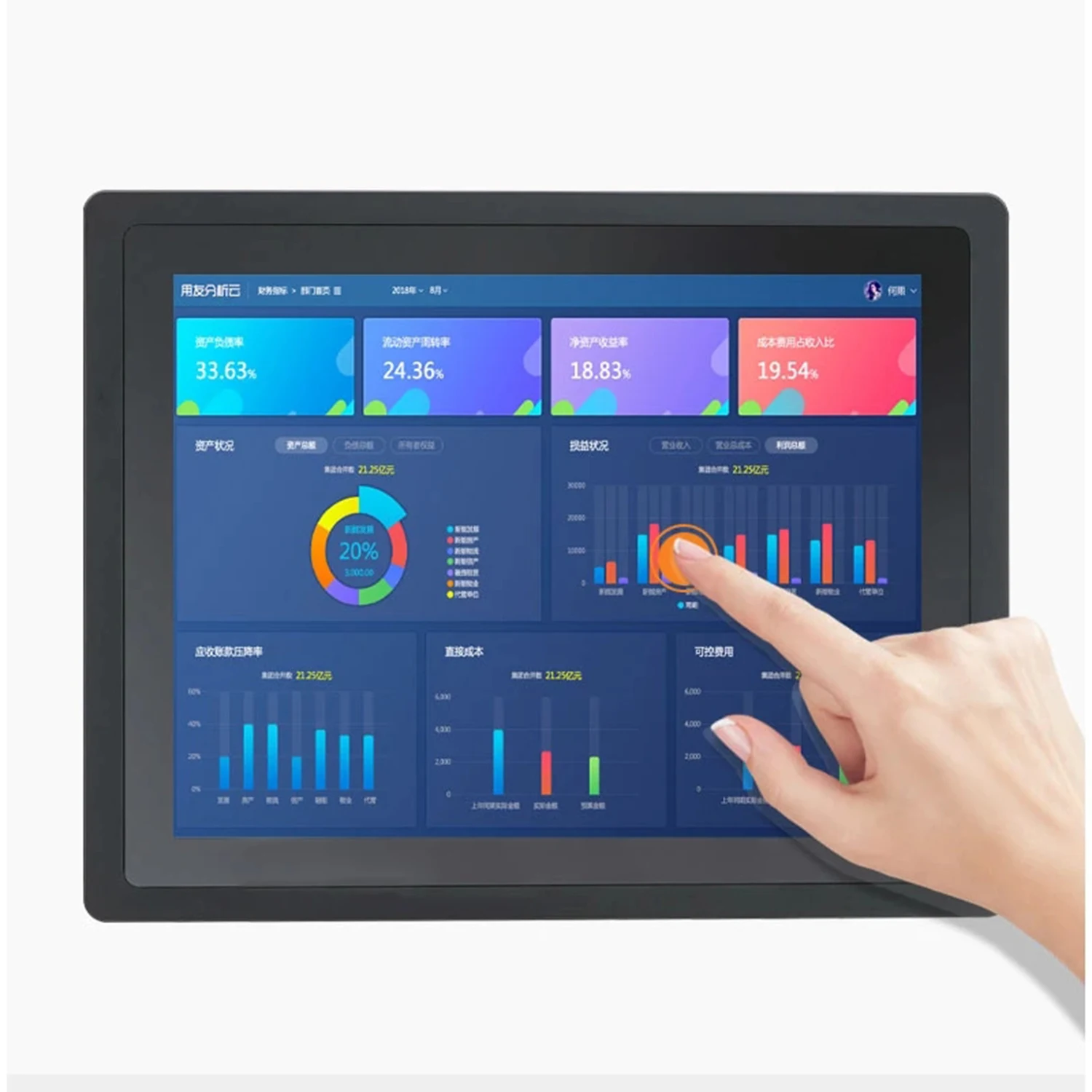 10 12 15 Polegada computador industrial incorporado com tela de toque resistiva tablet tudo em um painel pc embutido wifi para win10 pro