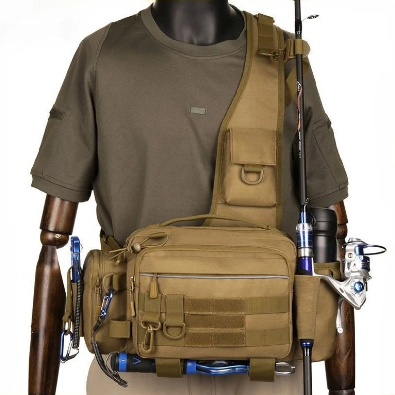

Multifunctional Waterproof Durable Portable Outdoor Bait Bag Oxford Fishing Rod Travel Breast Bag