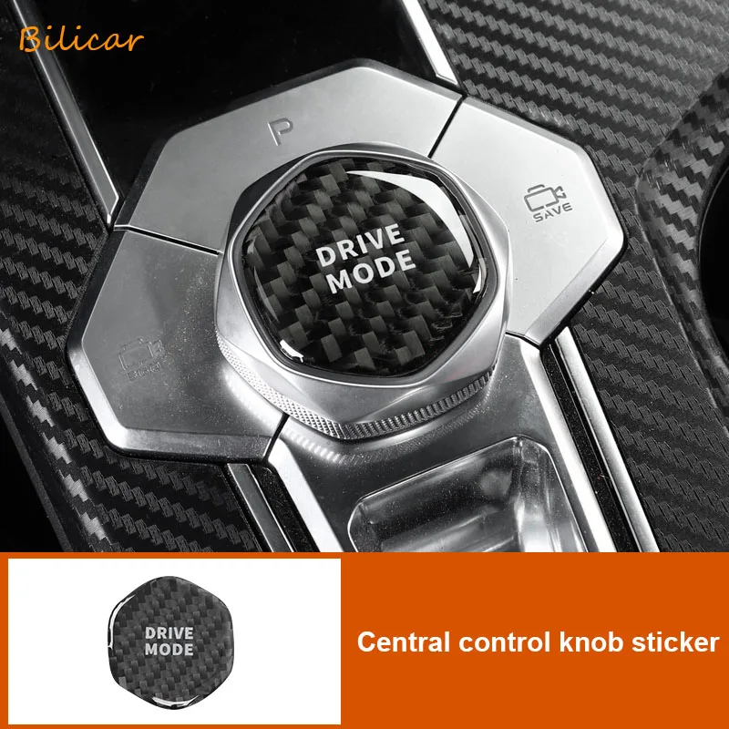 Carbon Fiber Sticker Car Multimedia Button Protective Sticker Knob Cover Mat For Changan UNI-V UNIV UNI V 2023 2022 2024