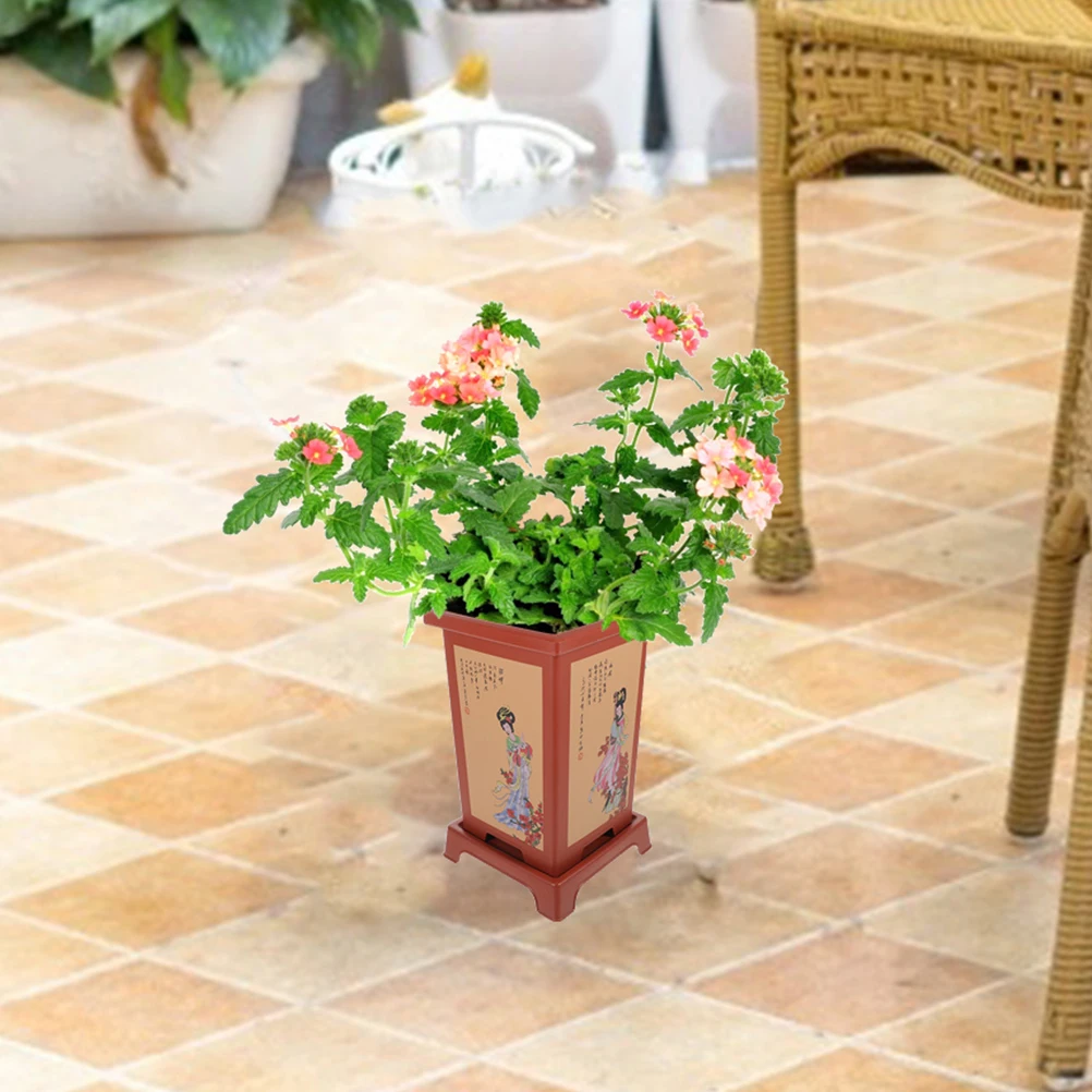 

Chinese Style Orchid Planter Resin Flowerpot Indoor Planters Household Pots Gardening Supplies Spring Outdoor Decor for Plants