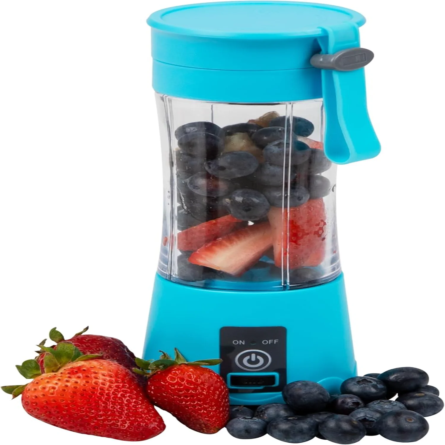 

Blender, Rechargeable Personal Juicer, USB-Powered, Portable, , Smoothie, .125"L x .125"W x 9"H, Blue