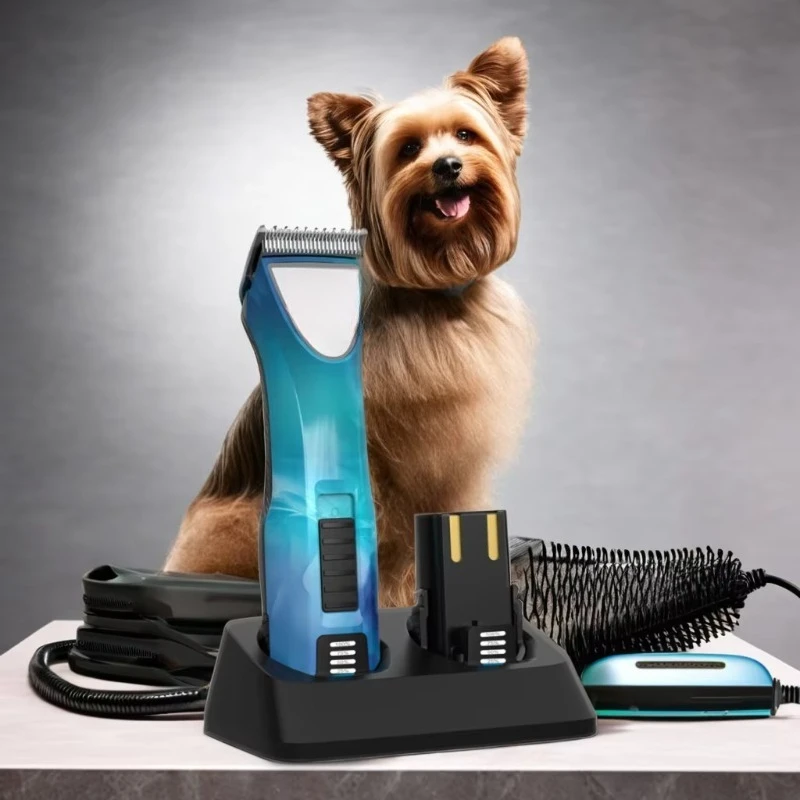 

Professional cordless rechargeable animal haircut fader with charging dock for extra batteries upgrade