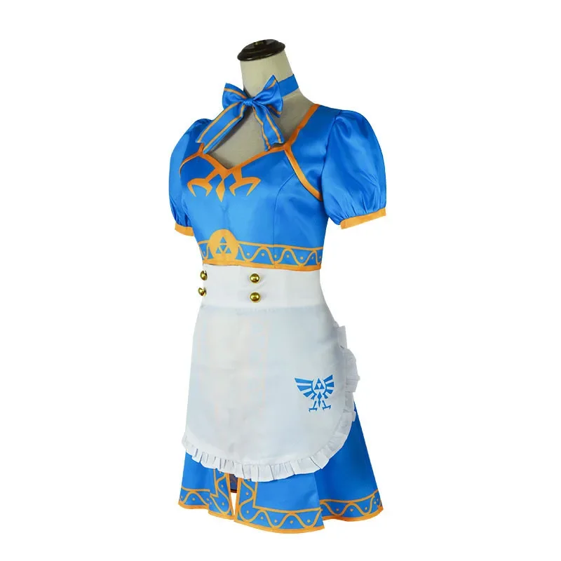 Game Breath of The Wild Cosplay Women Princess Maid Outfit Apron Dress Costume Lolita Skirt Outfits Halloween Carnival Link Suit