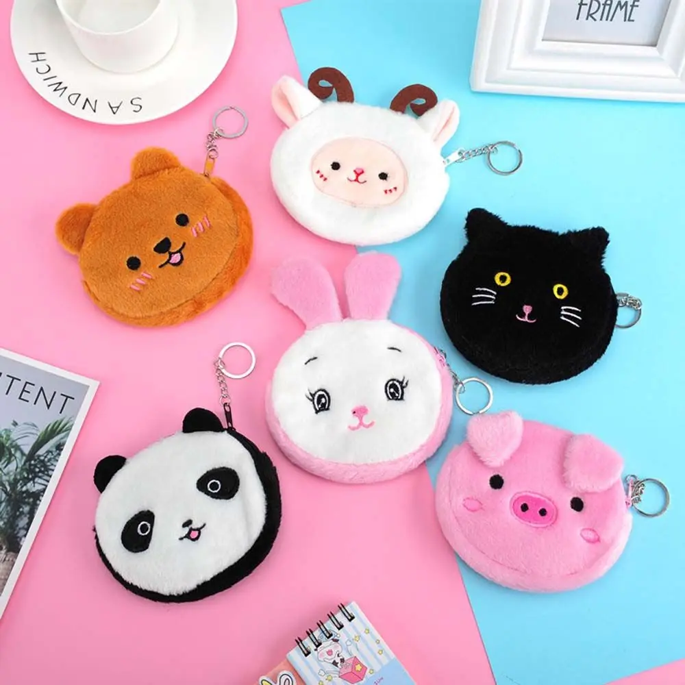 

Ladies Cute With keychain Zipper bag Gift Key bag Plush Coin purse Earphone Bag Coin bag Mini Wallet