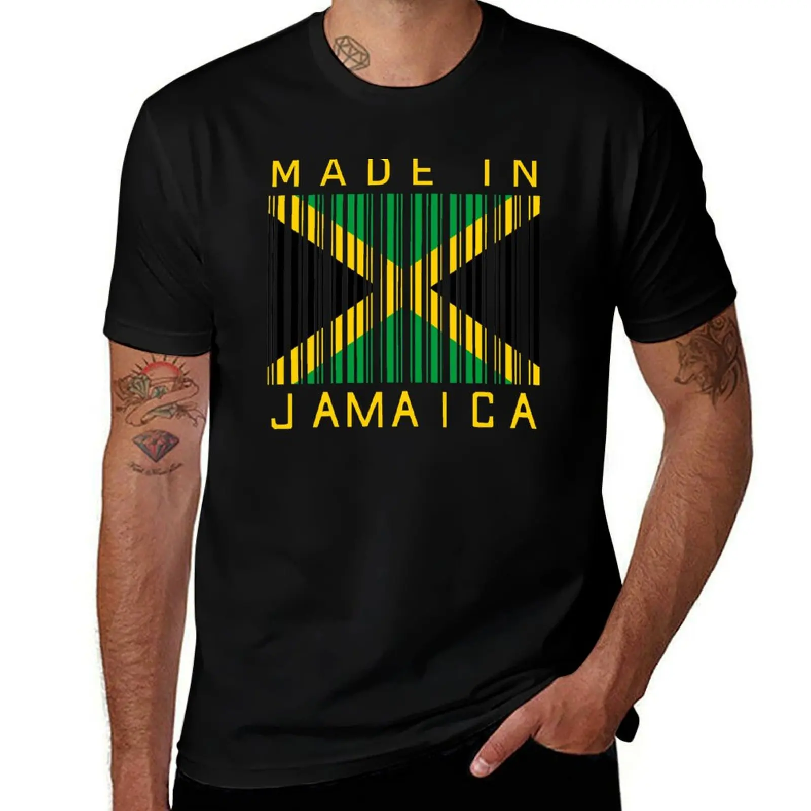 

Made In Jamaica Barcode T-Shirt printed t shirts for man cotton tshirt 100% man t shirt cotton high quality T-shirt