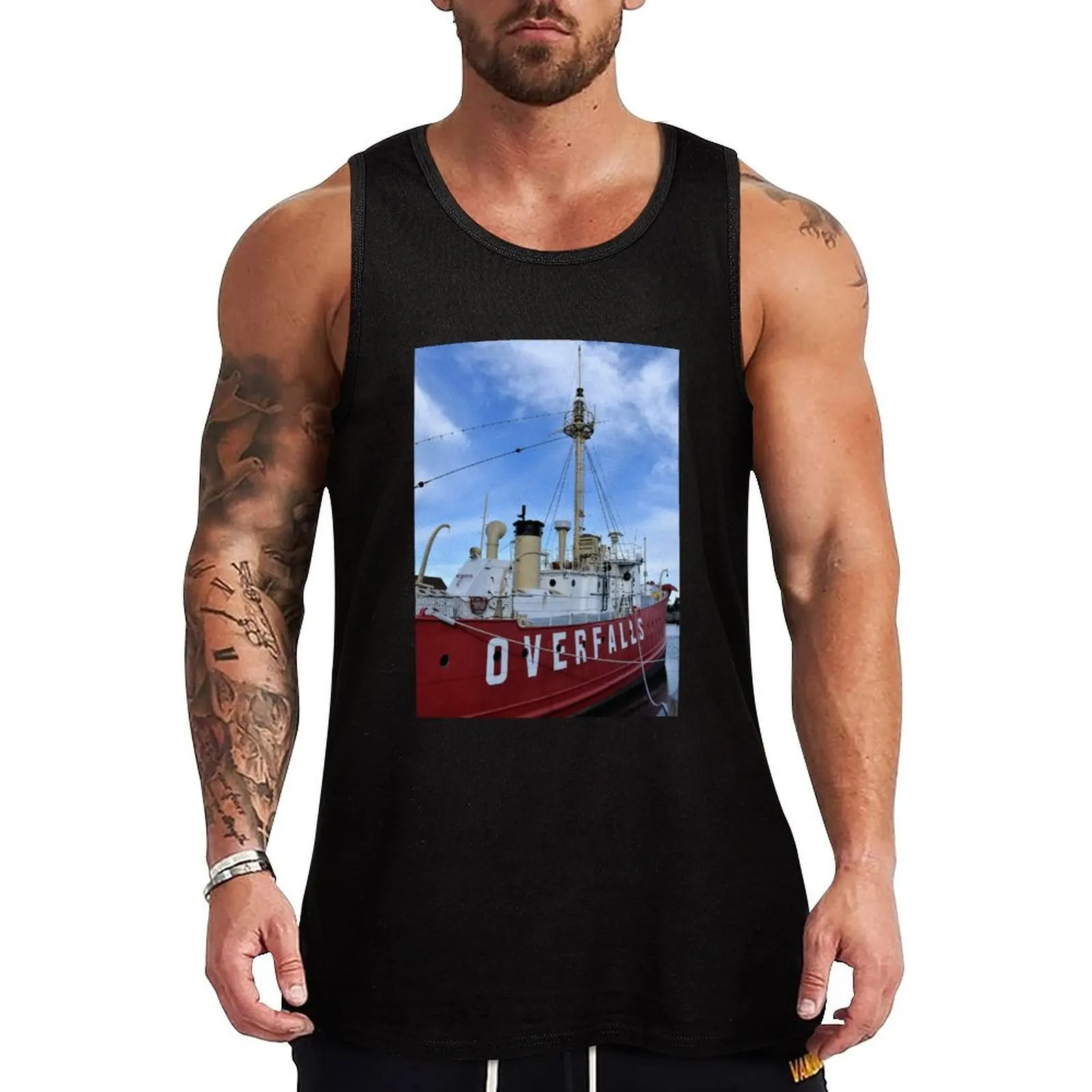 

Overfalls Light Ship Tank Top High Stretch Tank Top Athletic Fit Workout Shirt