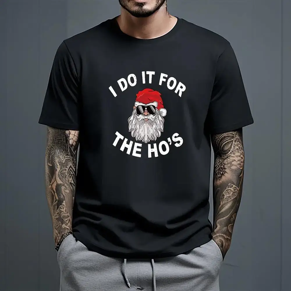 Summer Christmas Print Santa Claus T-Shirt For Men Casual Fashion Short Sleeved T-Shirts Oversized Men Clothes Top 2025 New Year