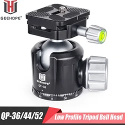 QP-36/44/52 Tripod Ballhead of Low Gravity Center 360° Panoramic Metal BallHead with Quick Release Plate for Digital DSLR Camera
