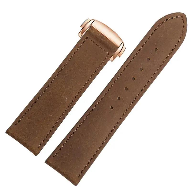 

PCAVO Genuine Leather watch band For Hamilton Kaqi Field Aviation Frosted Folding Buckle Watch Chain 20mm 22mm Strap