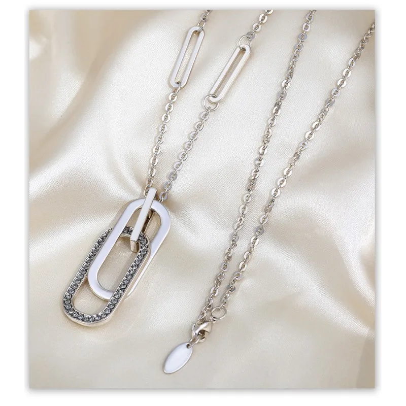 

Круглое ожерелье с геометрическим рисунком, универсальный длинный кулон-колье для осенне-зимних стилей, женский аксессуар-цепочка-свитер