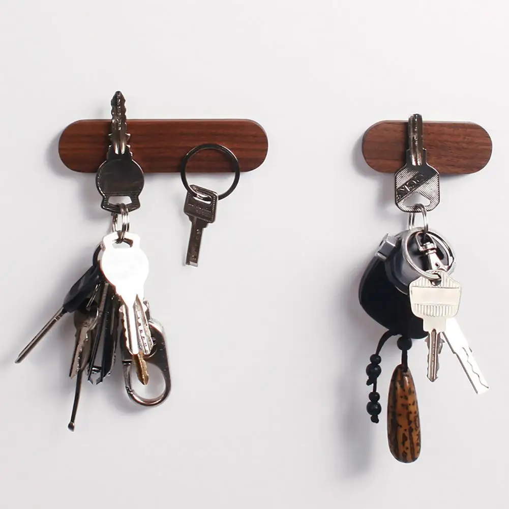 Key Rack Lightweight Key Holder Water-Resistant Wear Resistant  Fashion Black Walnut Key Magnet Hanger