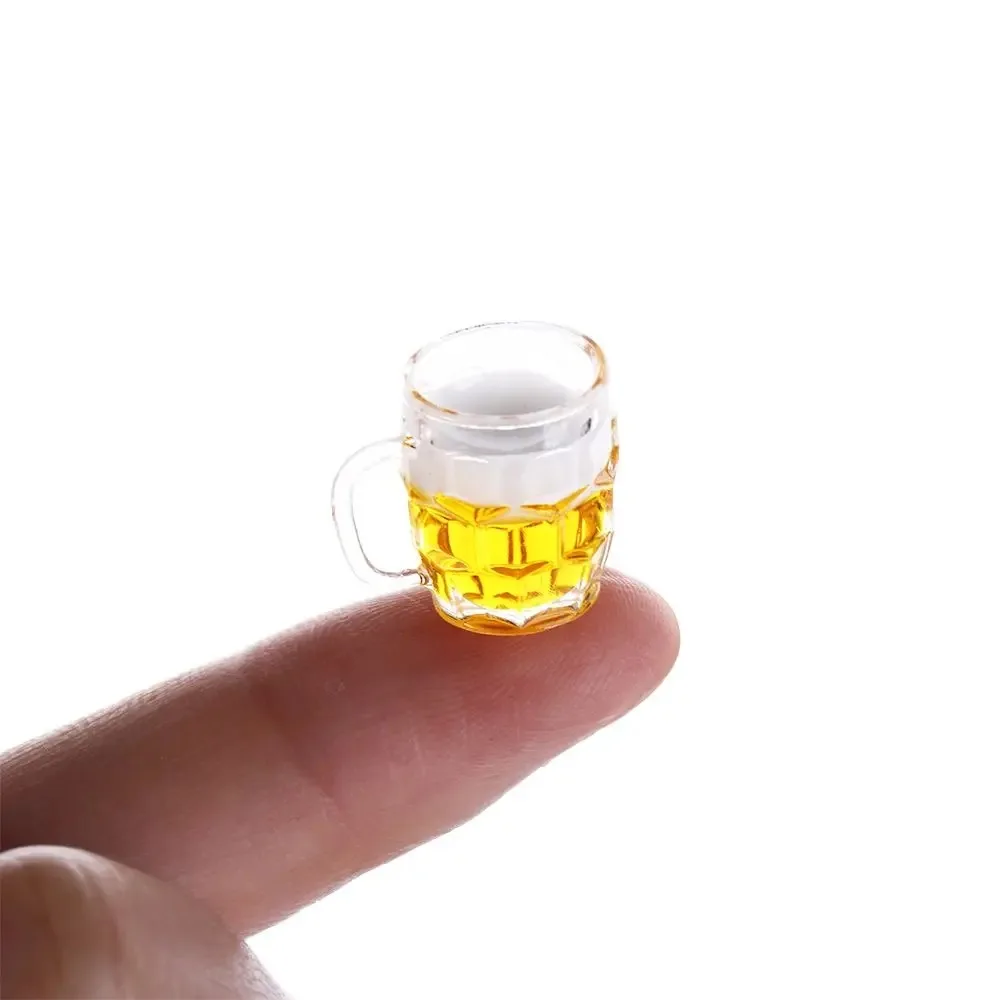1pc brinquedo bonito para casa de bonecas 1/12 cena em miniatura modelo escala acessórios para casa de bonecas mini copo de cerveja caneca brinquedo do miúdo