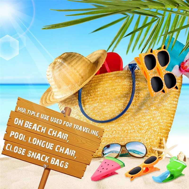 8 Uds Clips para toallas de playa lindos Clips para toallas para sillas soporte para toallas de playa clavijas para ropa alfileres para Patio playa Pool-AT64