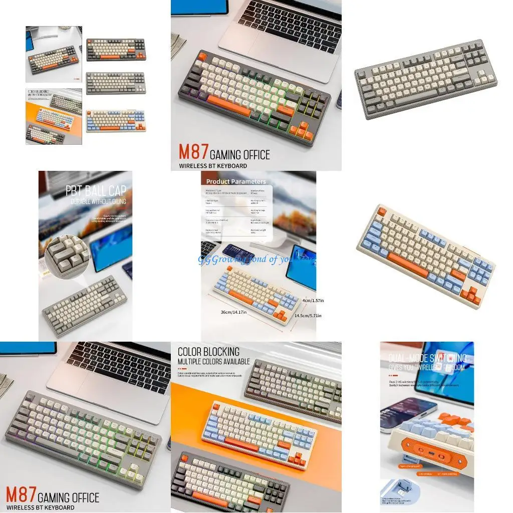 

H9EB M87 Compact Mechanical Keyboard Rechargeable Battery, Hot Swappable Switches