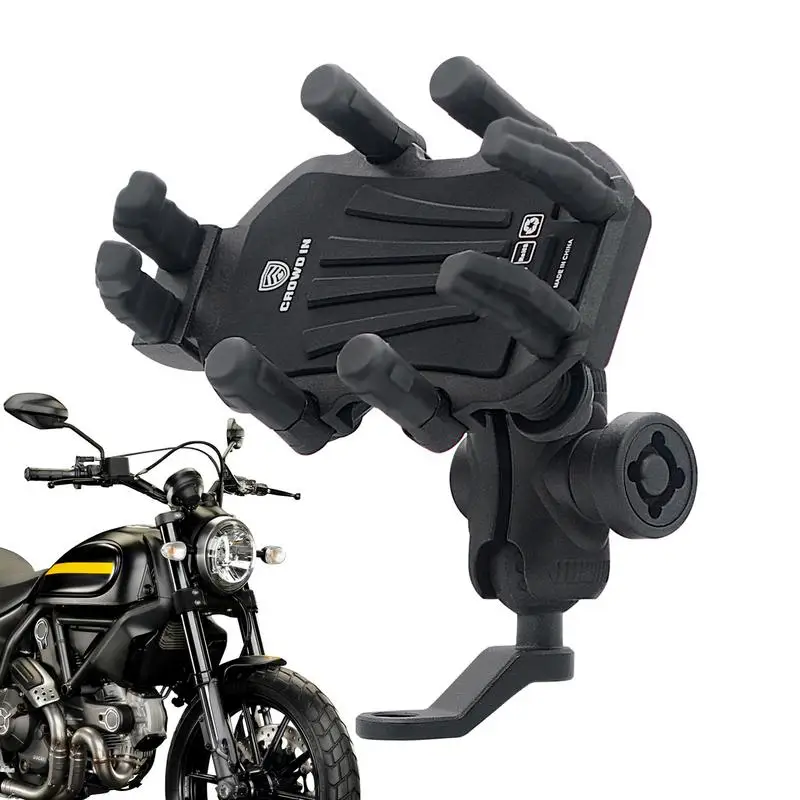 

Motorcycle Cell Phone Holder Anti-Theft Handlebar Phone Mount 720 Degree Rotation Phone Holder For Motorcycles E-Scooters Secure