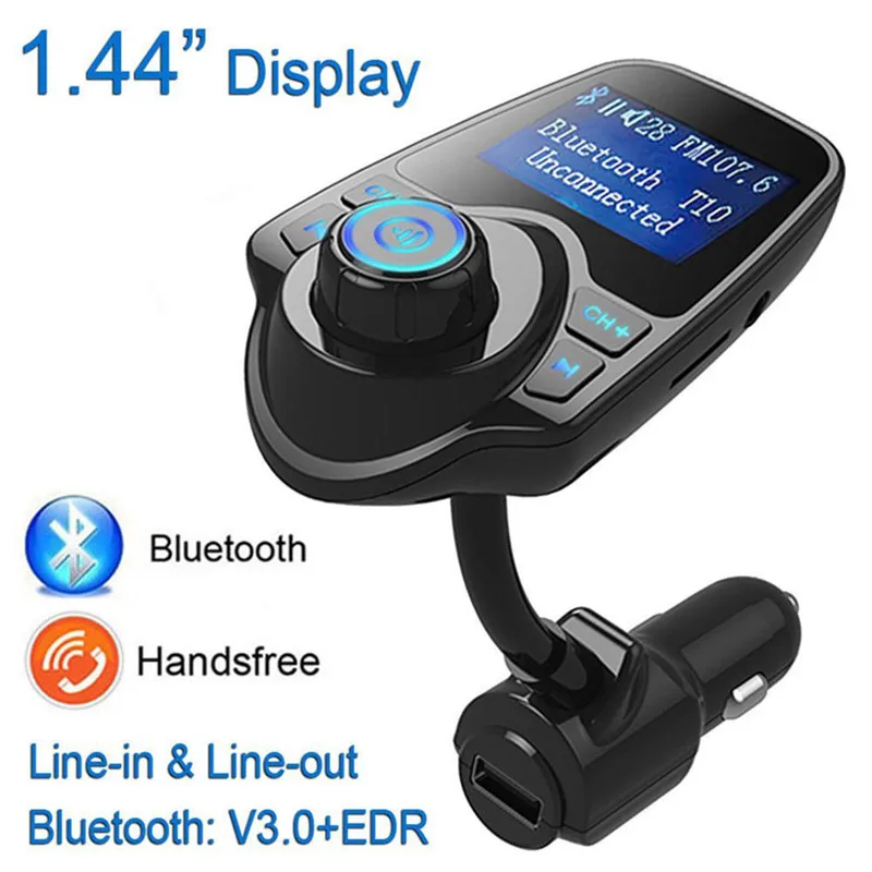 Kit de reproductor de Audio MP3 para coche, altavoces inalámbricos, modulador FM, transmisor FM, compatible con Bluetooth, manos libres, Cargador