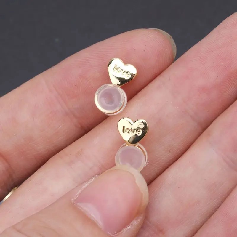 Heart Love Earring Backs Replacements for Posts Earring Backings Secure for Stud Drop Shipping