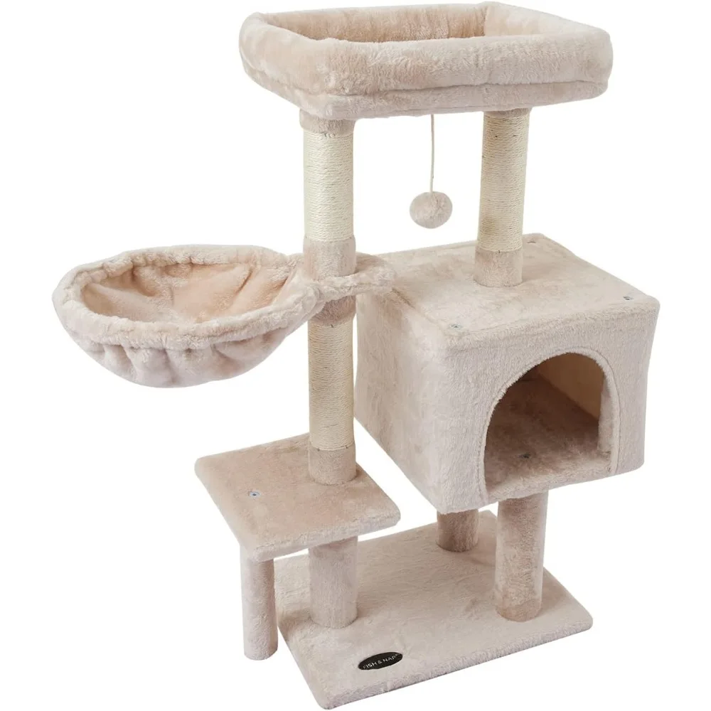 Imagem -02 - Indoor Sisal Cat Tree com Jump Platform Kitten Tower Arranhando Posts Cute Cat Móveis Atividade Centerpiece