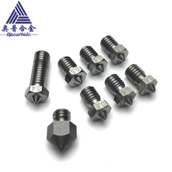 3D V6 Nozzle Solid Carbide 92.5hra Nozzle 3d Printer 0.4/0.5/0.6mm Nozzles for 3D Printer