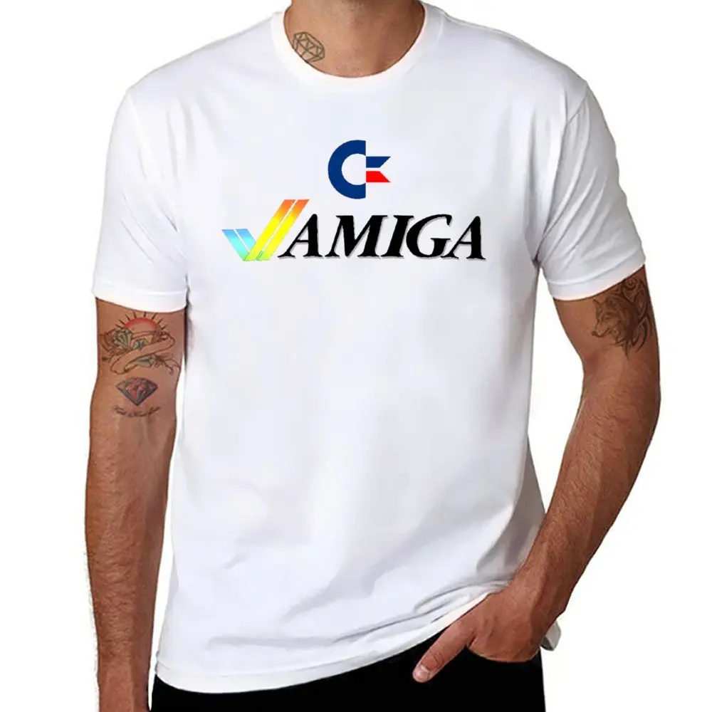 Commodore Amiga 500 5 T-shirt Crewneck Sports  Funny Novelty Top Tee Unique Fitness USA Size