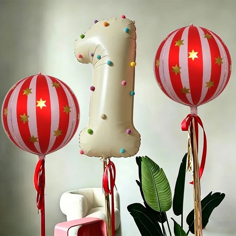 26-teiliges 4D Gestreiftes Stern-Set mit 40-Zoll Zahlen-Folienballon für Geburtstagsfeier, Hochzeit, DIY-Dekoration, Familienfeier-Dekorationsbedarf – Detail 2