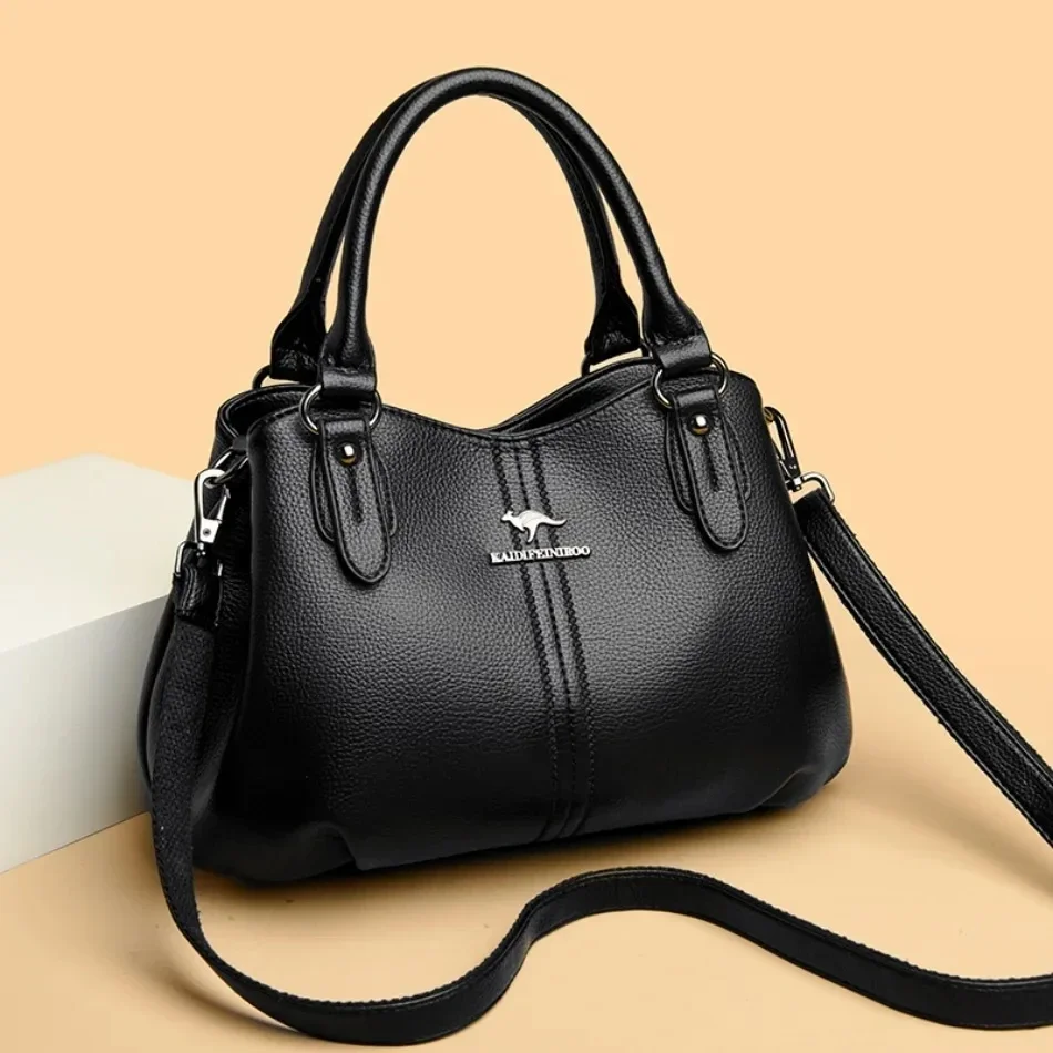 Genuine HIgh Quality Luxury Handbags Designer Crossbody High-capacity Female Shoulder Bags Solid Color Leather Shoulder Bag 2024