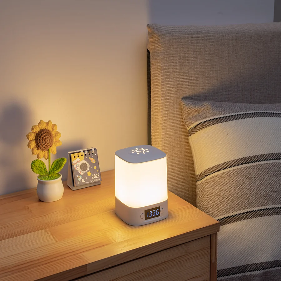 

Светодиодный ночник с часами, лампа для кормления младенцев, сенсорная прикроватная лампа с регулировкой яркости, USB-перезаряжаемая, с таймером, для декора спальни и детской комнаты