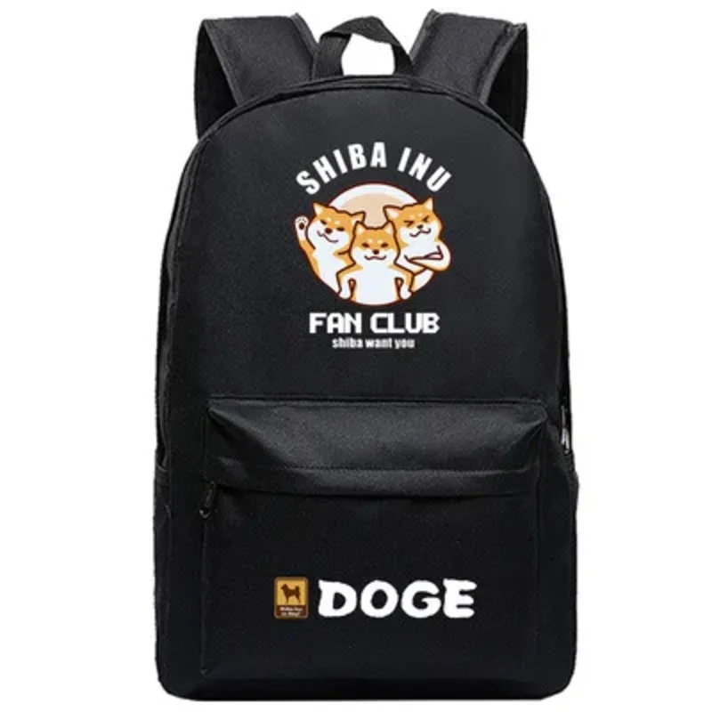 Shiba Inu-Sac à dos Anime Doge pour hommes et femmes, sac de livre de dessin animé pour adolescents, sac de créateur pour l'école, sac de voyage Mochila