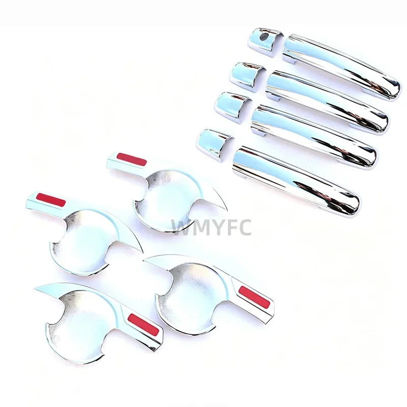 Car Chrome Door Handle Cover +Door Bowl Cup Trim Set ABS Electroplated Exterior Styling Garnish For Suzuki Vitara 2015-2022 2023