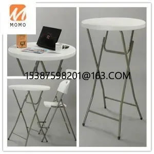 hot sales plastic 80cm round folding table high bar table for cocktail