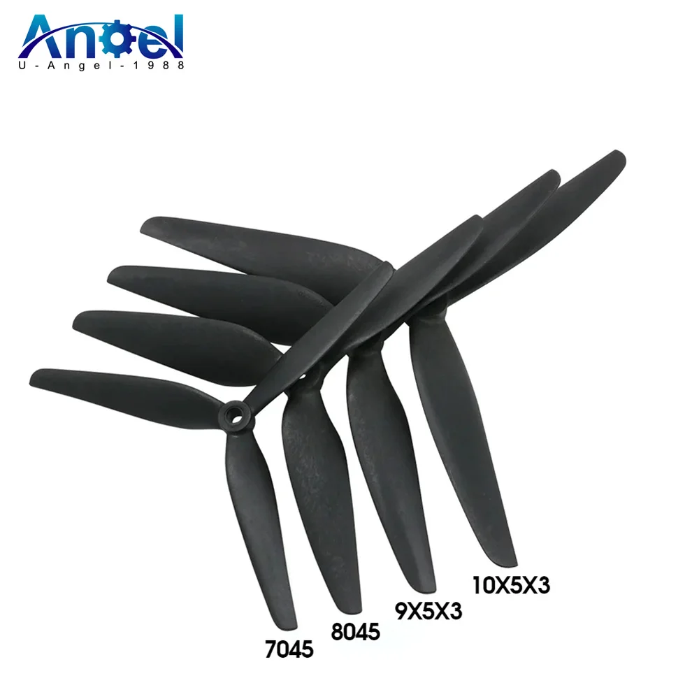 2Pairs 7045 8045 9050 1050 3-Blade Carbon Nylon Propeller Props CW CCW 7inch/8inch/9inch/10inch For RC Multirotor FPV Drone