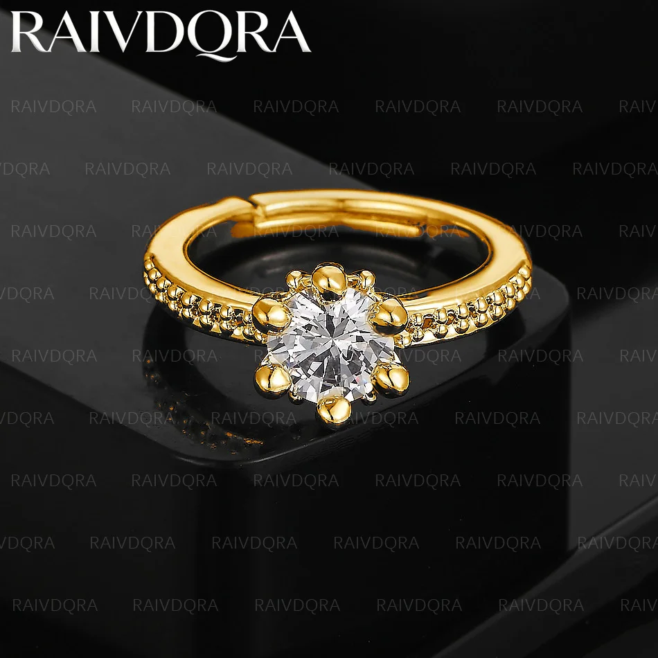 Bague ouverte en Zircon plaqué or 18 carats pour femmes, bijoux à la mode, accessoires de fiançailles et de mariage, cadeaux d'anniversaire