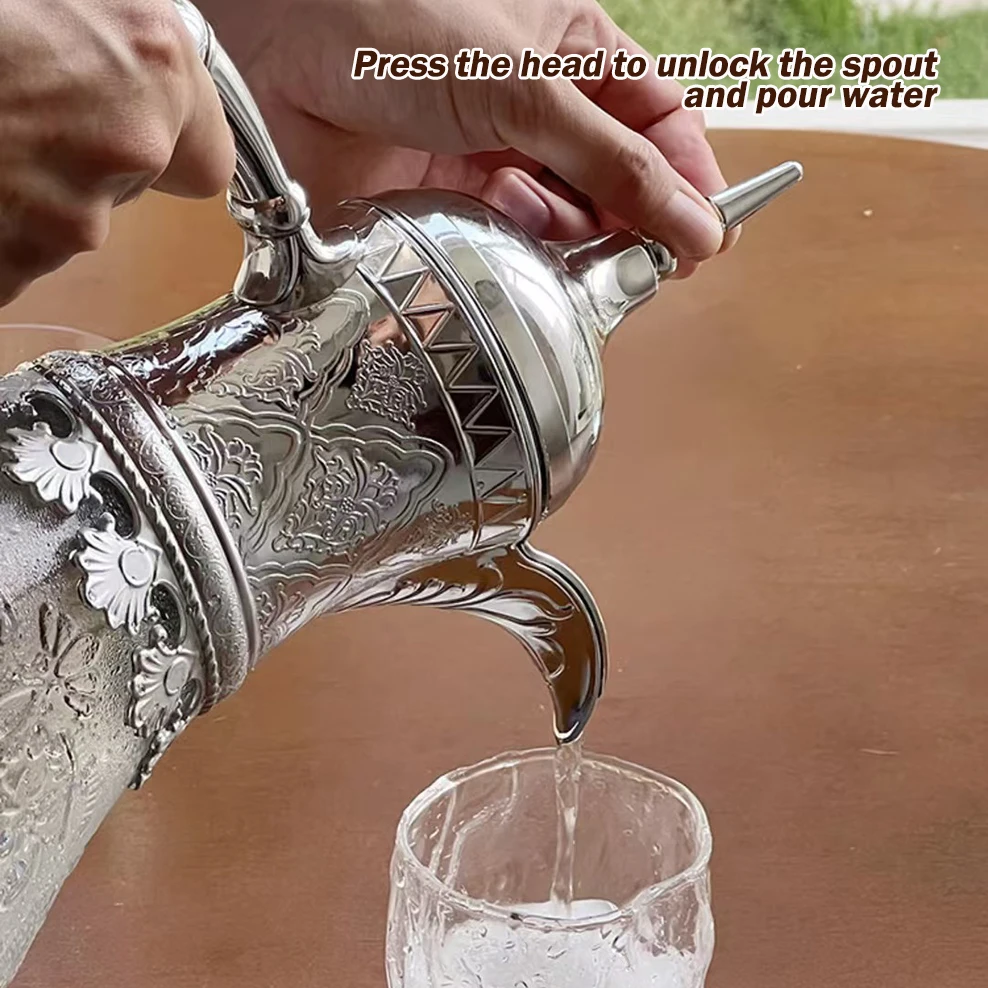 Teiera per fiori in vetro stile tailandese, bollitore per acqua fredda a forma di conchiglia, bollitore per tè di grande capacità per ristorante francese, 1.6L/1.8L