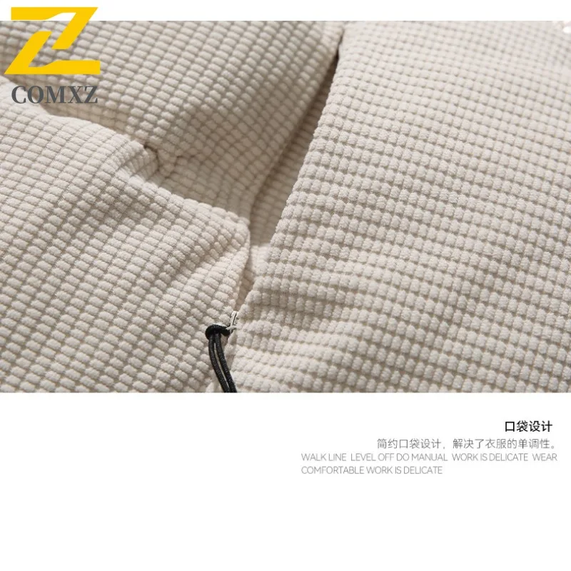 เสื้อกั๊กผู้ชายแฟชั่นใหม่ COMXZ 2025 สำหรับฤดูหนาว ผ้าฝ้ายบุใยสังเคราะห์ สไตล์สตรีท สำหรับกิจกรรมกลางแจ้งและกีฬา