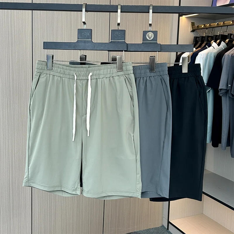 

Летние мужские свободные повседневные шорты для активного отдыха, быстросохнущие, модные, городские, из тонкой нейлоновой ткани, высокоэластичные