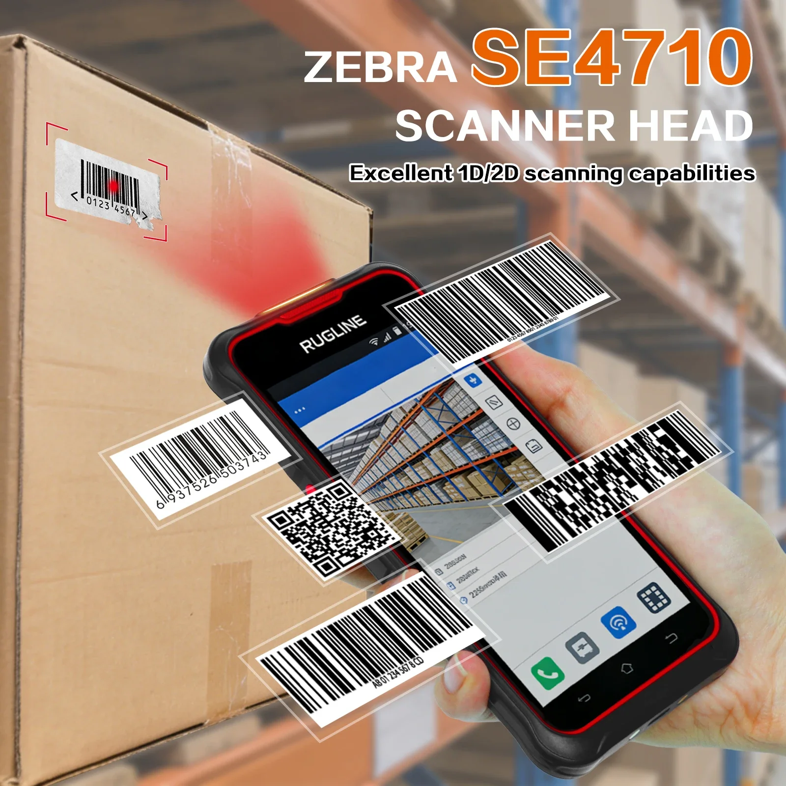 5.5-Inch Rugged Android PDA with 2D Barcode Scanner Pistol Grip Handheld Ethernet Charging Cradle Logistic Data Terminal