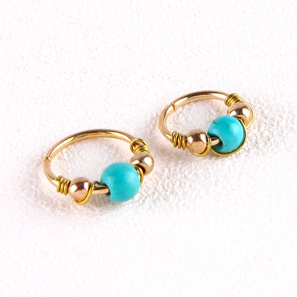 3pcs Beads Captive Nose Rings Septum Piercing Hoop Earrings Lip Ring Ear Cartilage Tragus Helix Circular Body Jewelry