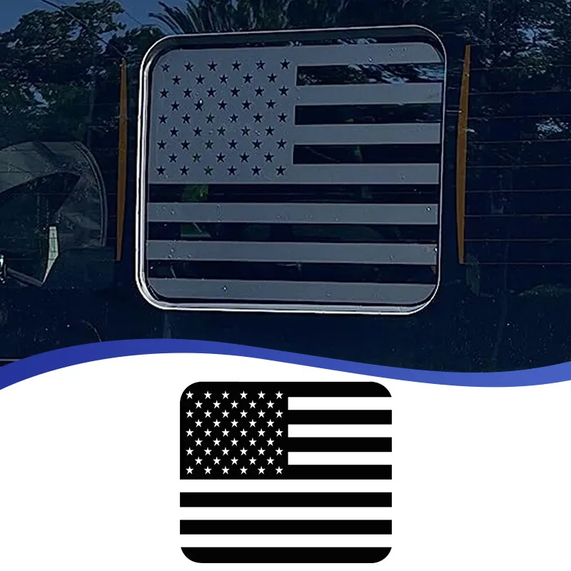 New Black Rear Middle Window American Flag Decal FITS For Ford F150 F250 F350 2015 2016 2017 2018 2019 2020 2021 2022 2023 2024