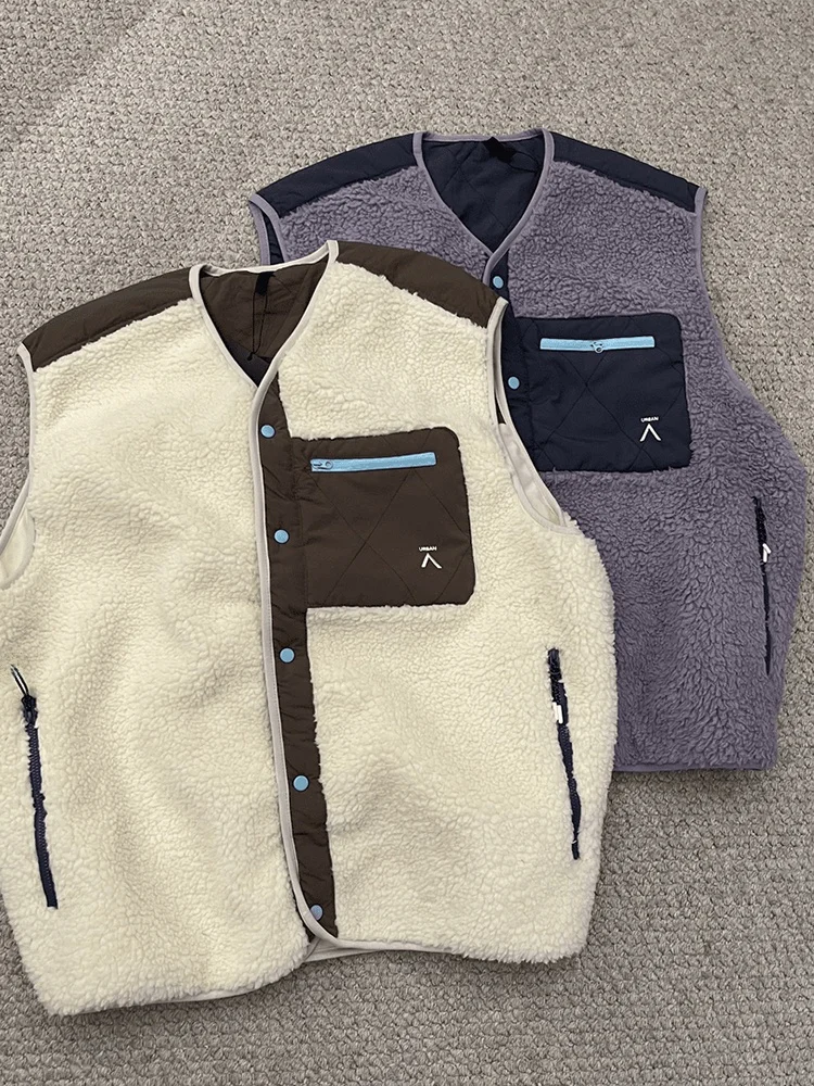 

Мужской зимний жилет из овечьей шерсти Moutain Wool Lamb Fleece: теплая верхняя одежда для активного отдыха и спорта в американском стиле