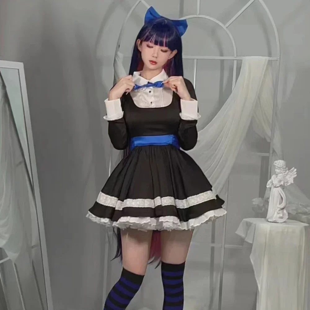 Pantis y medias de Anime con cinturón de ligas, disfraz de sirvienta de Cosplay, vestido de Lolita para niña, uniforme de fiesta de espectáculo de Halloween, regalo de cumpleaños