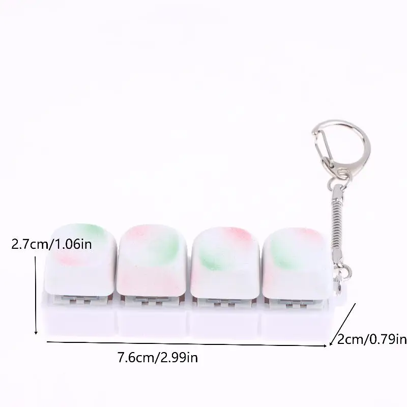 Teclado de 4 teclas de juguete, llavero creativo para aliviar el estrés, llavero Simple con colgante, llavero de descompresión para niños y adultos, juguetes, regalos