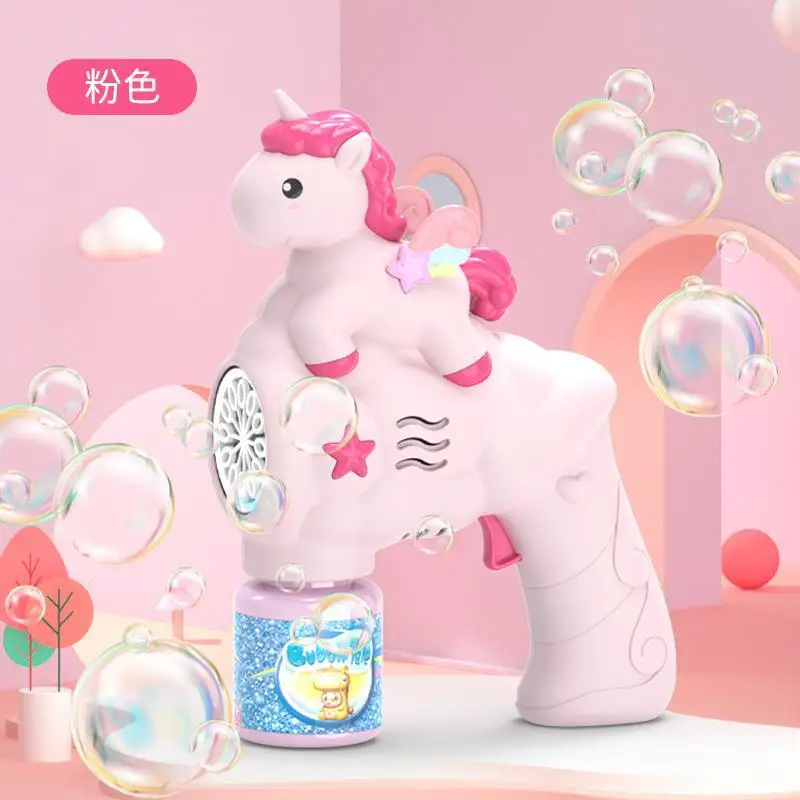 Unicorn Bubble Machine Bubble Gun Toy Bubbles Machine Automatic Soap Blower for Kids Soap Bubble Summer Toys Children Gifts